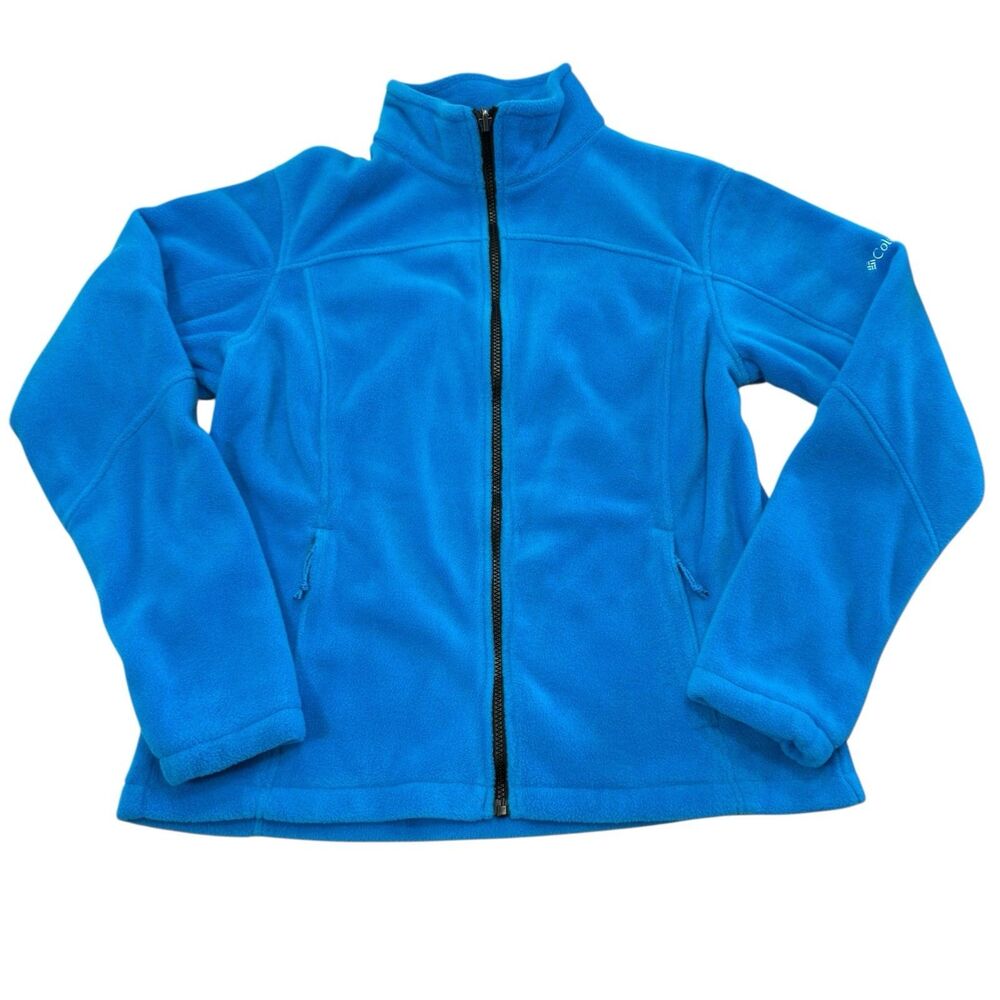 Columbia Interchange Fleece Only Jacket Womens  XL Aqua Blue Lng Sleeve Full Zip